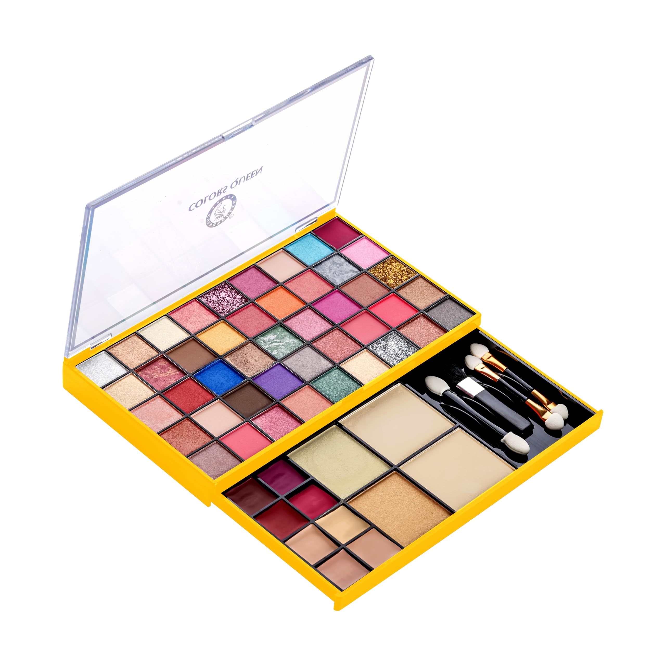 Colors Queen Makeup Kit With 45 Highly Pigmented Matte, Shimmery & Glittery Eyeshadows, 6 Lipsticks, 2 Contours, 2 Highlighters, 2 Compact Powder & 4 Brush Applicator-image-40