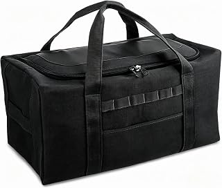 Large Military Duffle Bag Tactical Camping Storage Utility Tote Bag Camping Kitchen Organizer with Deployment Cargo Bag Travel Sports Equipment(Black,Medium 24.41"x11.81"x11.81")