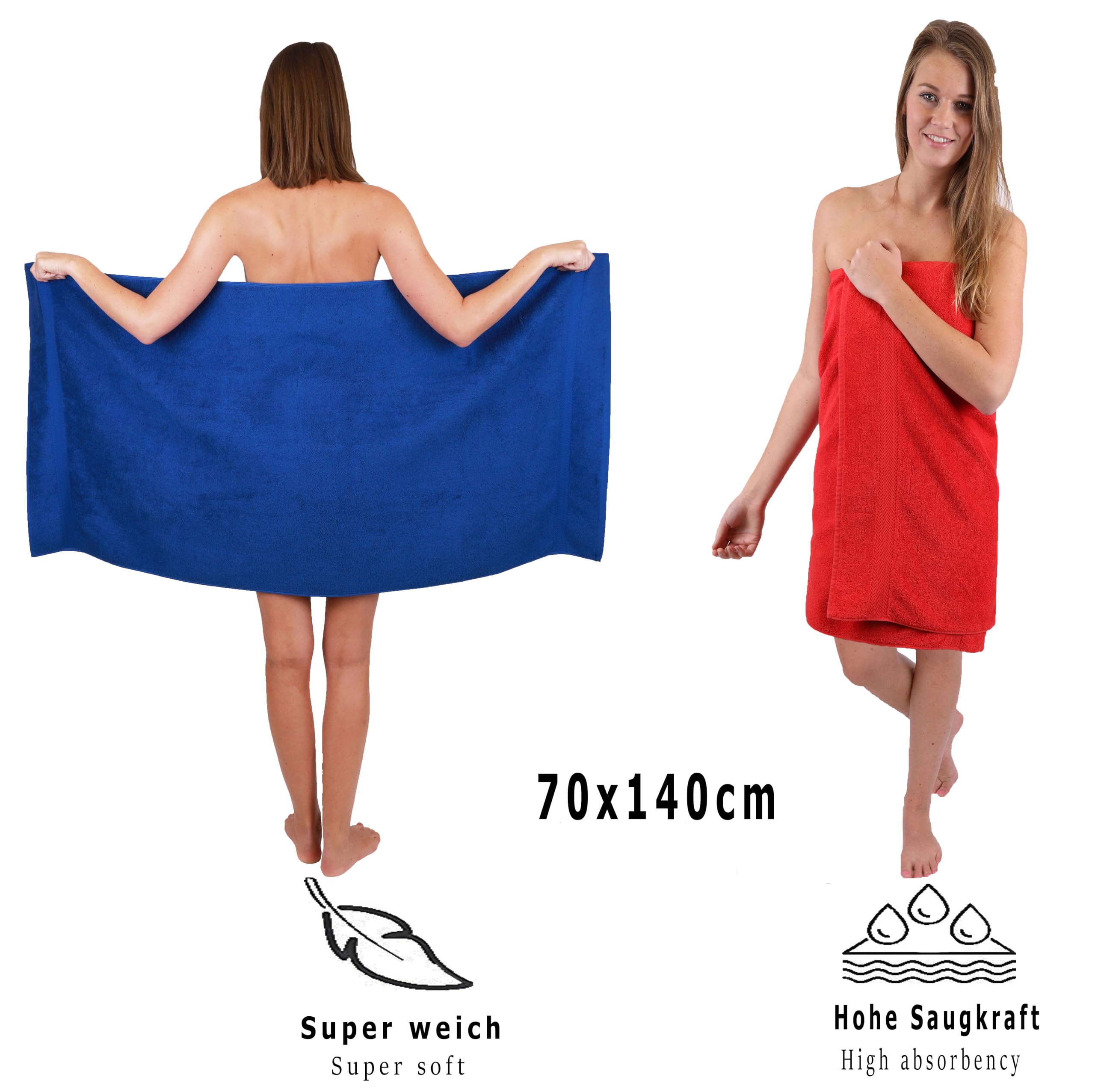 Betz Lot De 10 Serviettes De Bain 100% Coton - 2 Gants De Toilette
