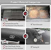 Vista 9 de Barbacoa de carbón con mesa lateral, parrilla de 30 pulgadas resistente para exteriores con área de cocción de 647 pulgadas cuadradas para barbacoas