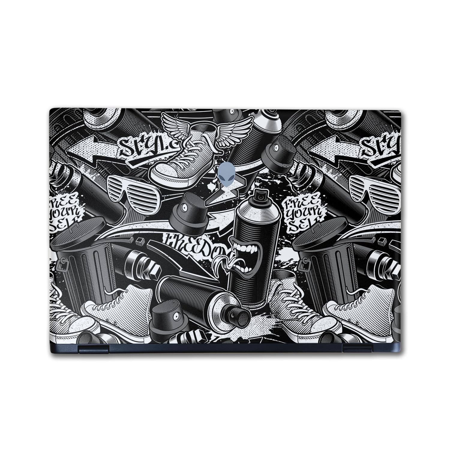 Laptop Skin Compatible with Alienware M16 R2 (2024) - Mono Hip Hop - Premium 3M Vinyl Protective Wrap Decal Cover - Easy to Apply | Crafted in The USA by MightySkins