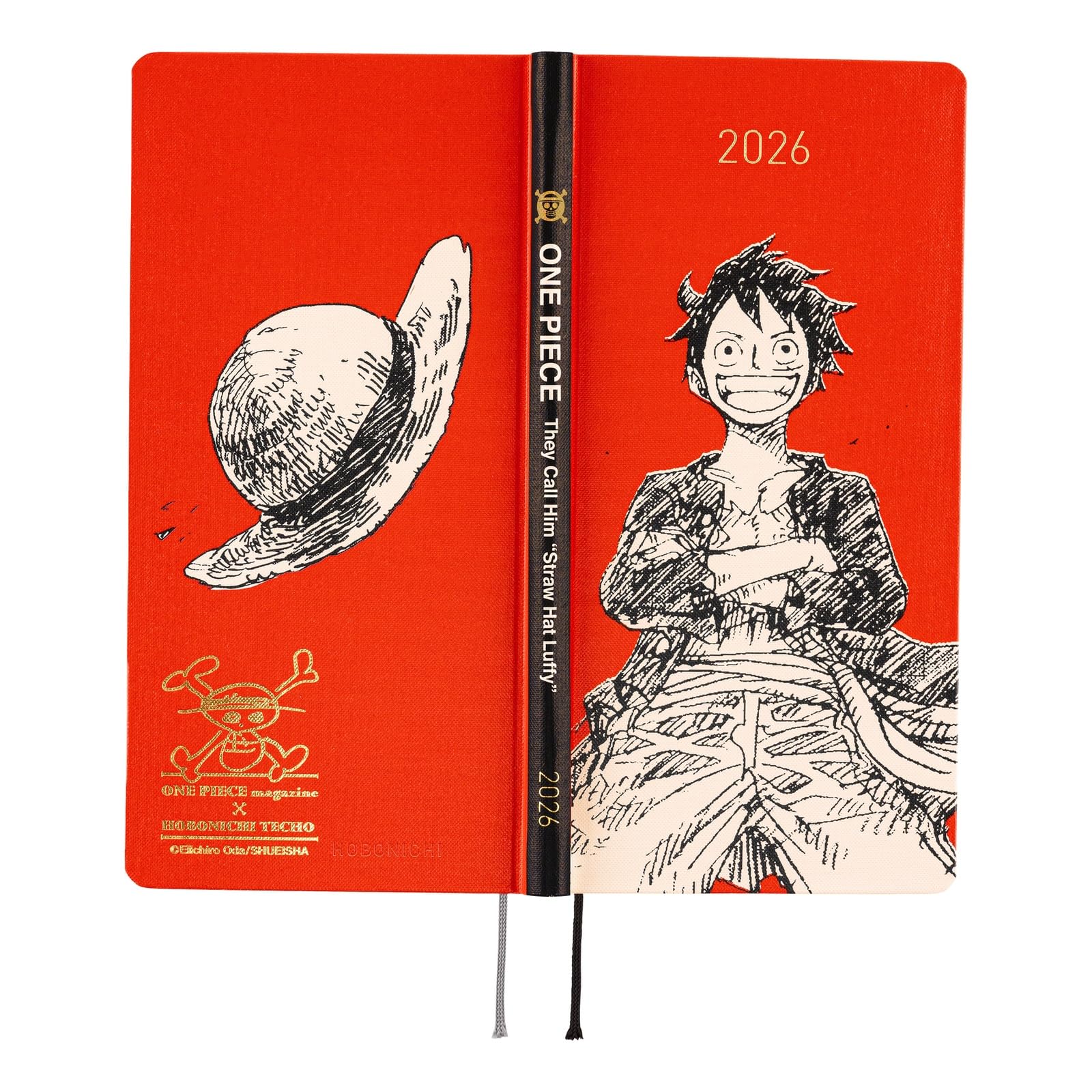 Hobonichi Techo 2026 Spring Weeks ONE PIECE magazine: Straw Hat Luffy (Red) (Japanese, Tall & Slim, April Start Planner) - Image 2
