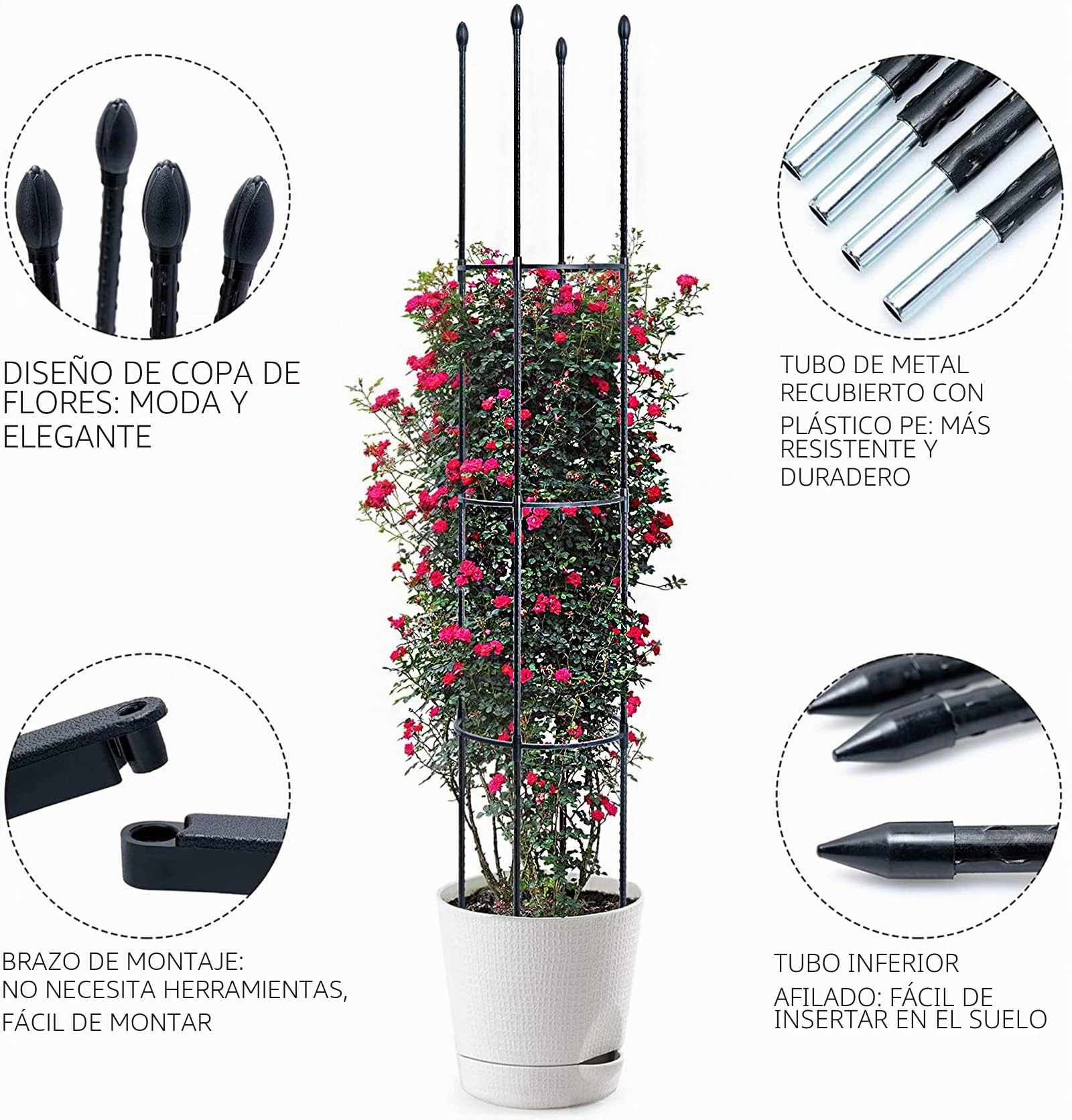 Apoyo para Plantas,Jaula para Plantas de Tomate,Escalada Vegtables,Flowers,Fruit Grow Cage,Soporte Inoxidable Estable,Adecuado para Todo Tipo de Plantas trepadoras,Guardián de Las Plantas