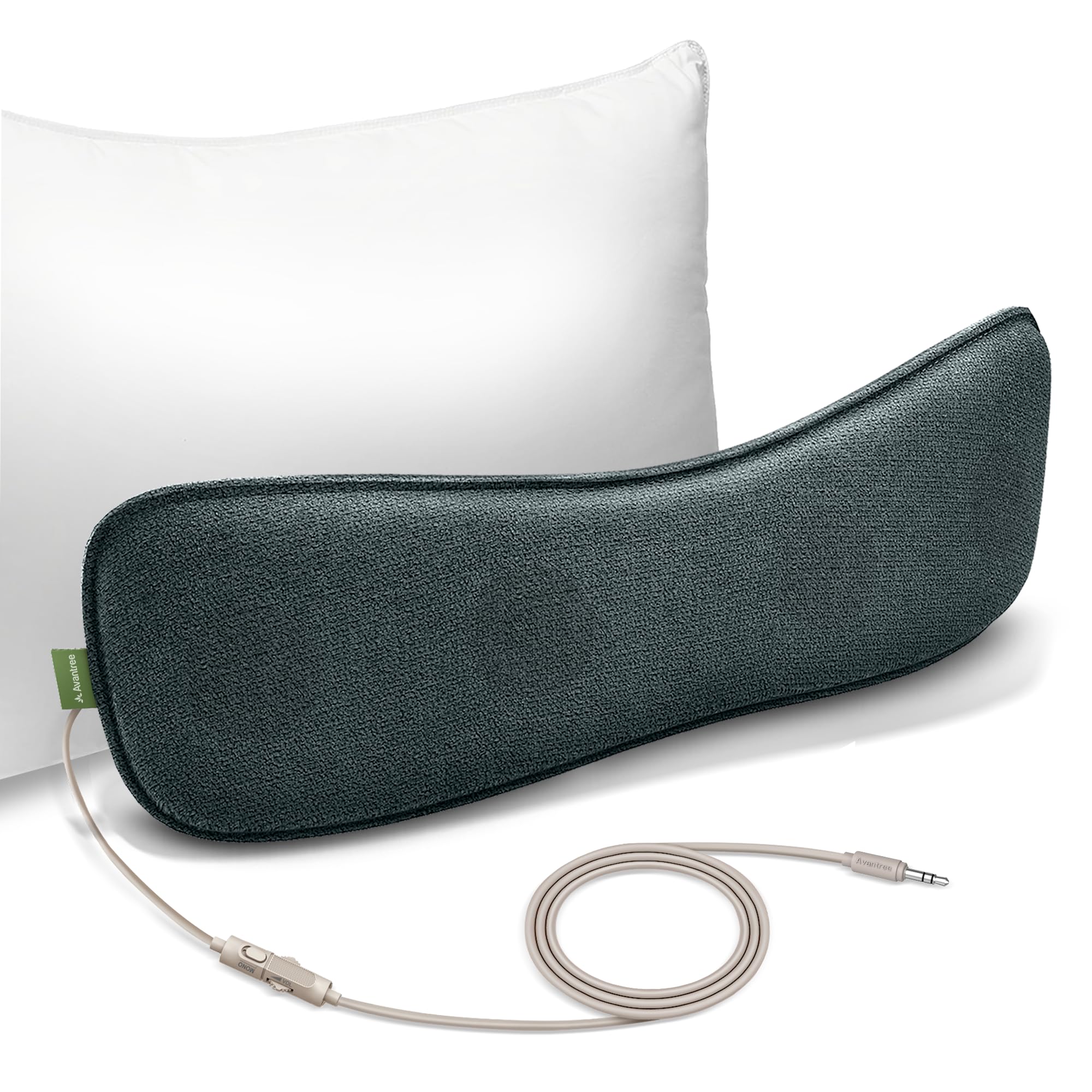 Avantree Slumber B - [Version AUX 3,5 mm] Ultra-Confortable Haut-Parleur d'oreiller Filaire, Volume Faible, Alternative aux Écouteurs pour Dormir, sans Charge, Idéal pour Livres Audio et Podcasts