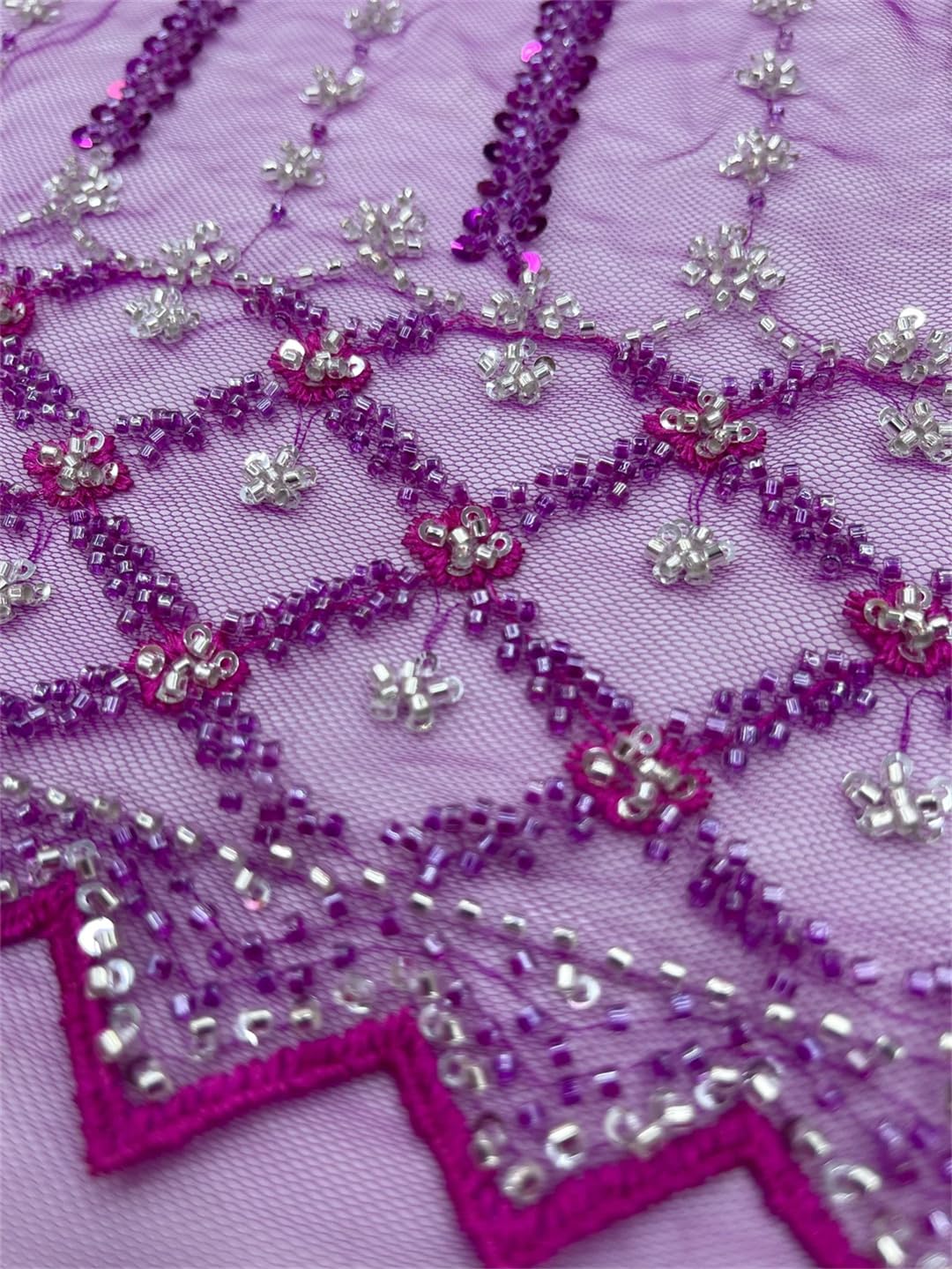 Tela de encaje de tul con cuentas y lentejuelas para vestido de fiesta