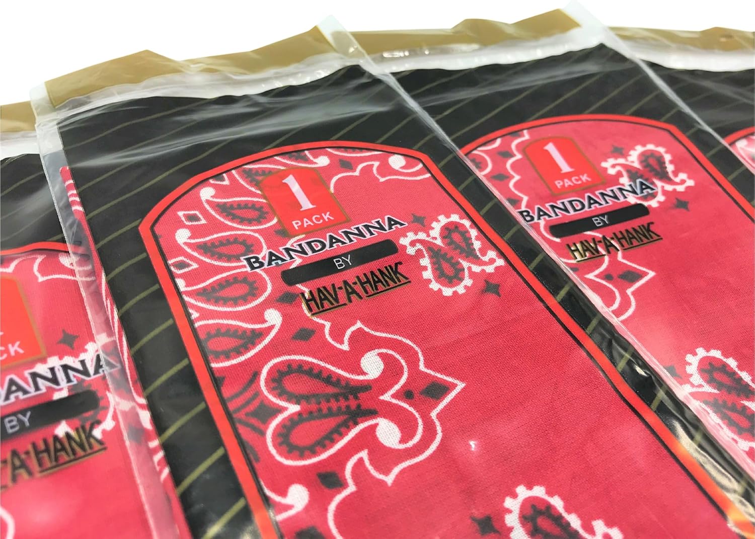 HAV-A-HANK Genuine MADE IN USA Bandanna 22 in Extra Large Bandana [5 Pack] (Red) - Image 2