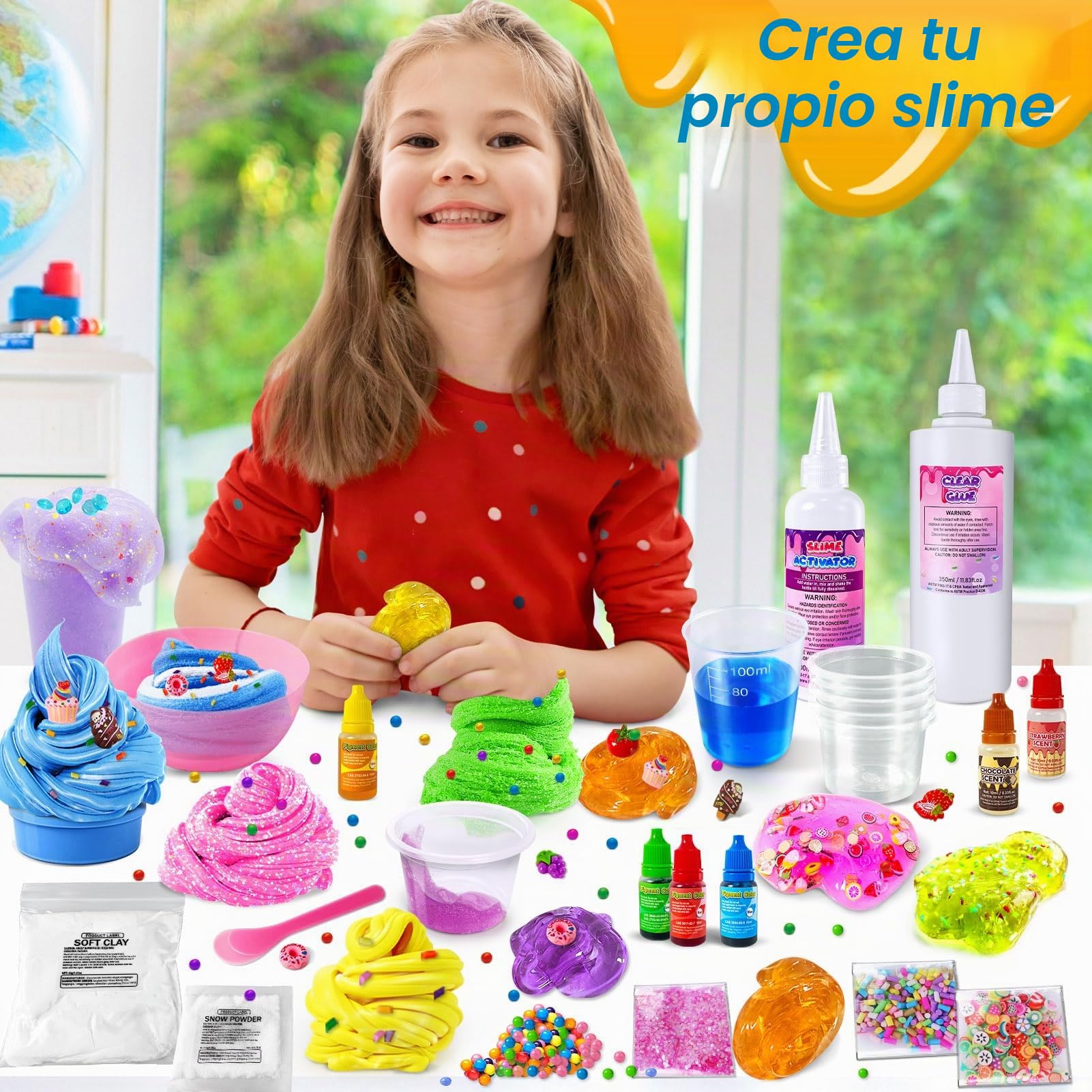Slime para Niños Helado – Kit de Slime Fluffy con Purpurina para Niña y Niño 3-12 Años, Slime Kit Manualidades para Niñas, Regalos de Cumpleaños para Niños