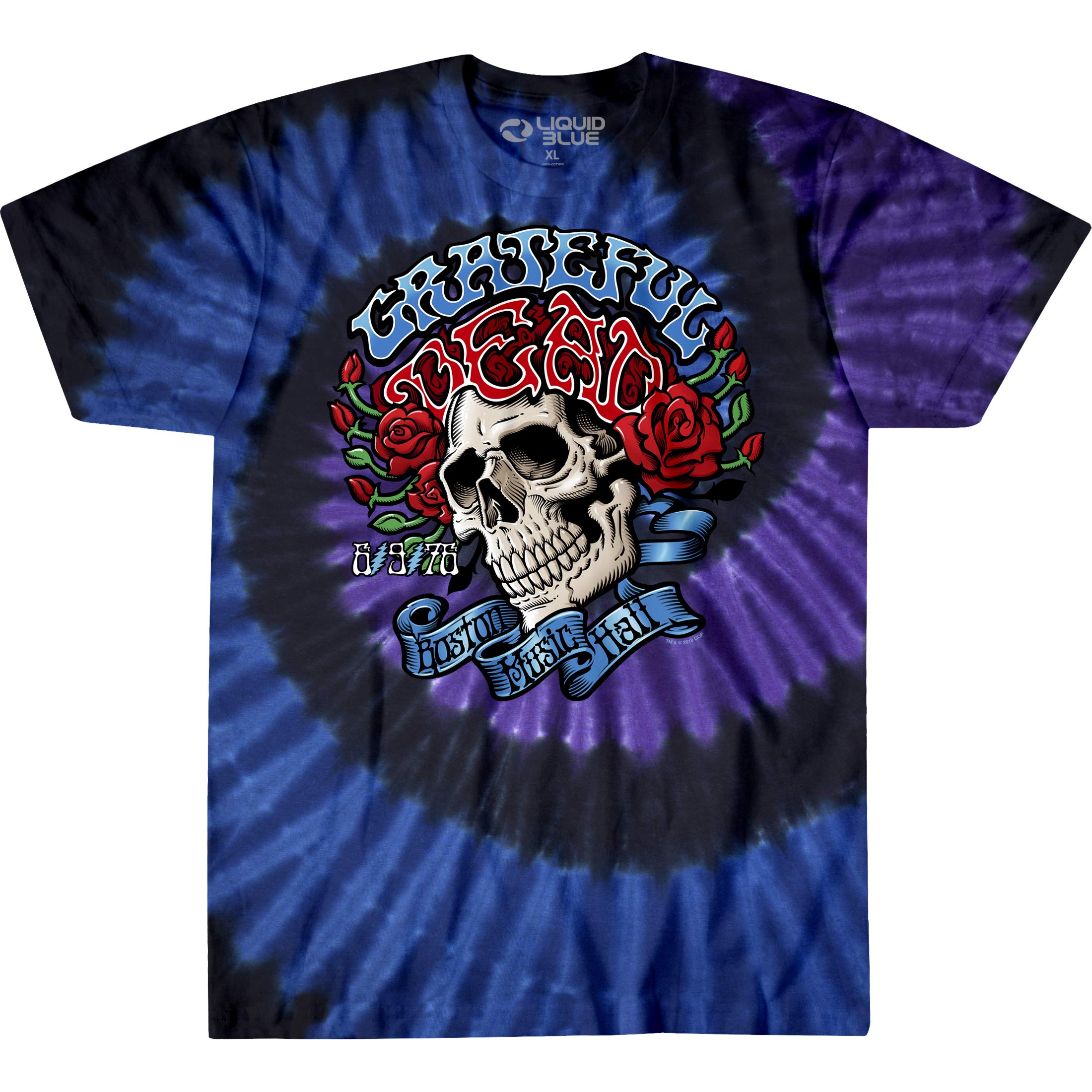 Unisex Grateful Dead Boston Music Hall Spiral Tie Dye SS T-shirt T-Shirt