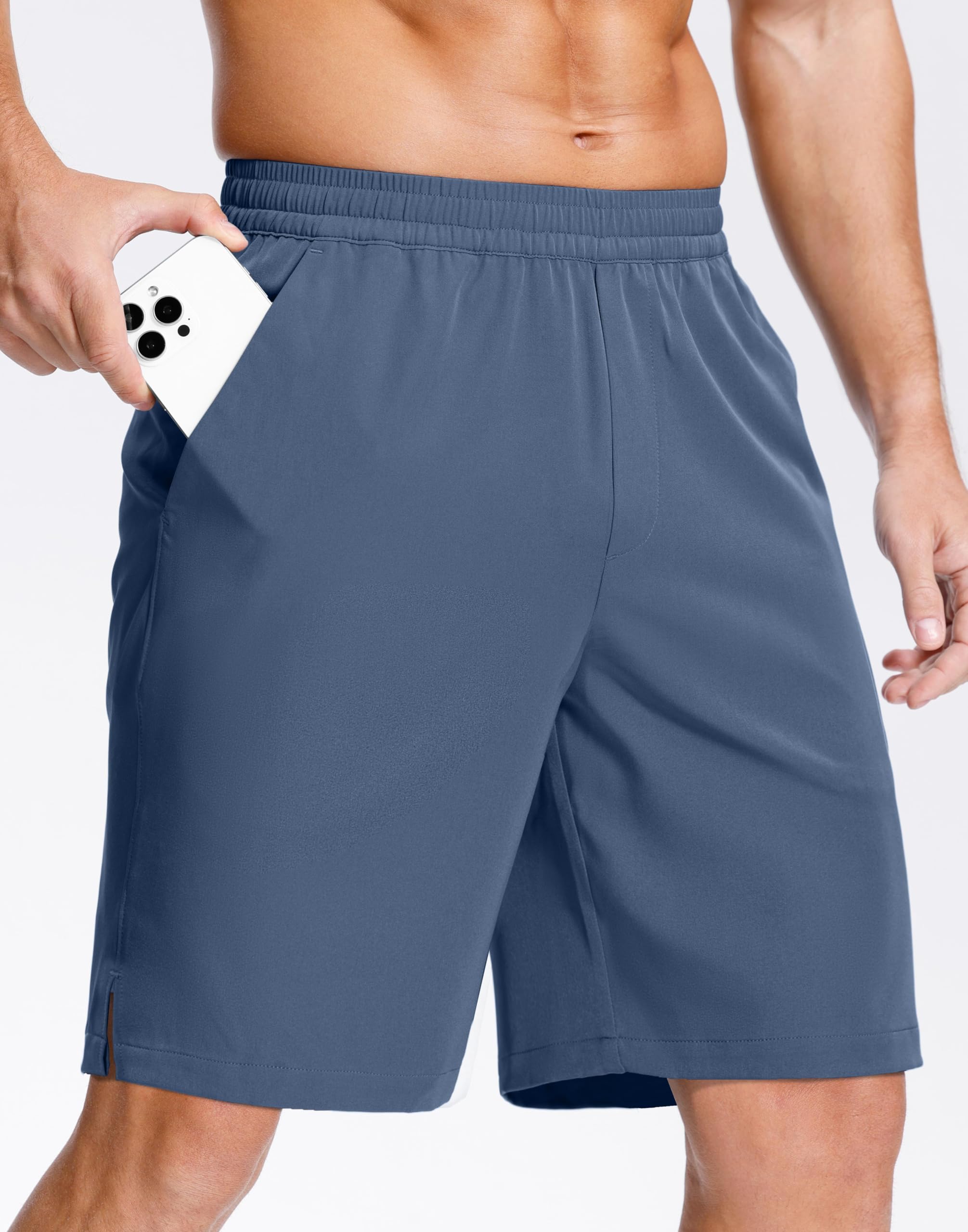 Men's Lightweight Athletic Shorts with Zipper Pockets 9