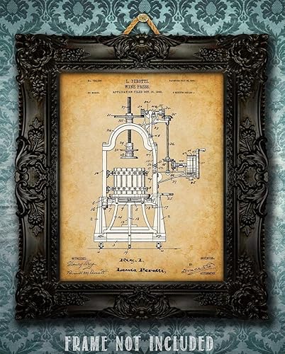 Miniatura 4 de Lone Star Art Wine Press - 11x14 Unframed Patent Print - Makes a Great Gift Under $15 for Wine Lovers