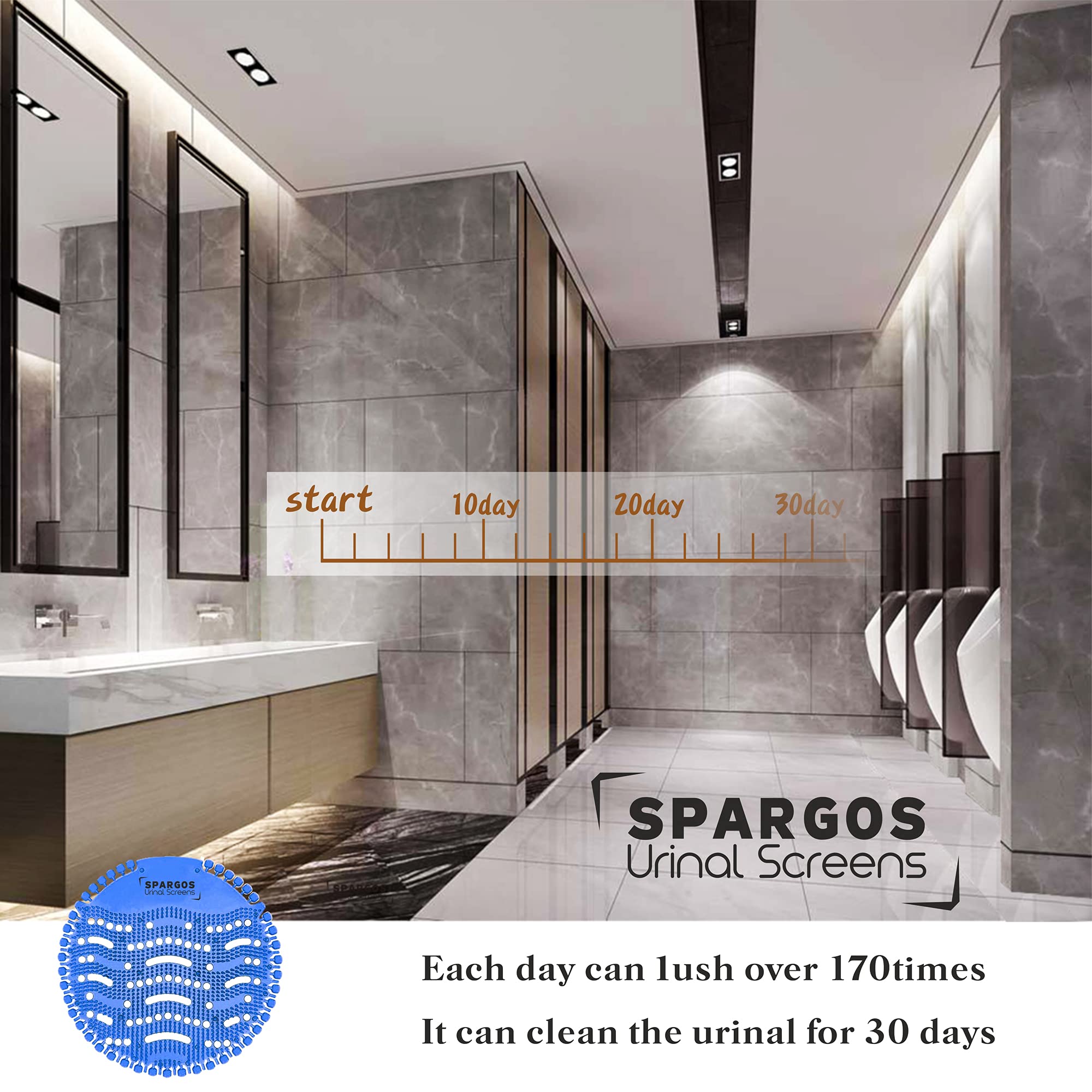 (12 Pack) Spargos Urinal Screen Deodorizer Urinal Mats, AntiSplash