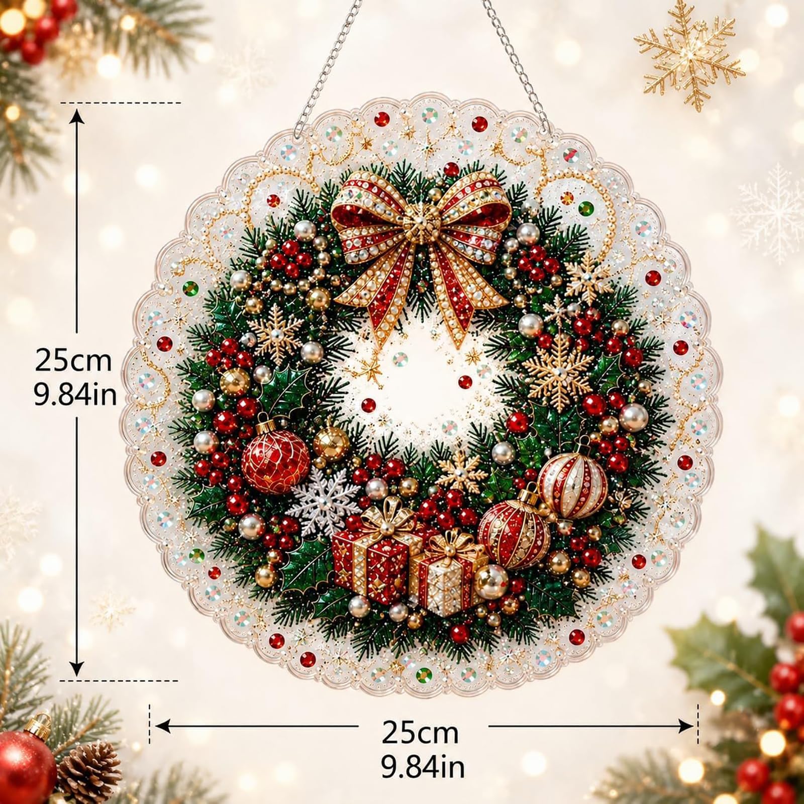 Diamond Painting Natale 4 Pezzi, Kit Pearl Art per Adulti