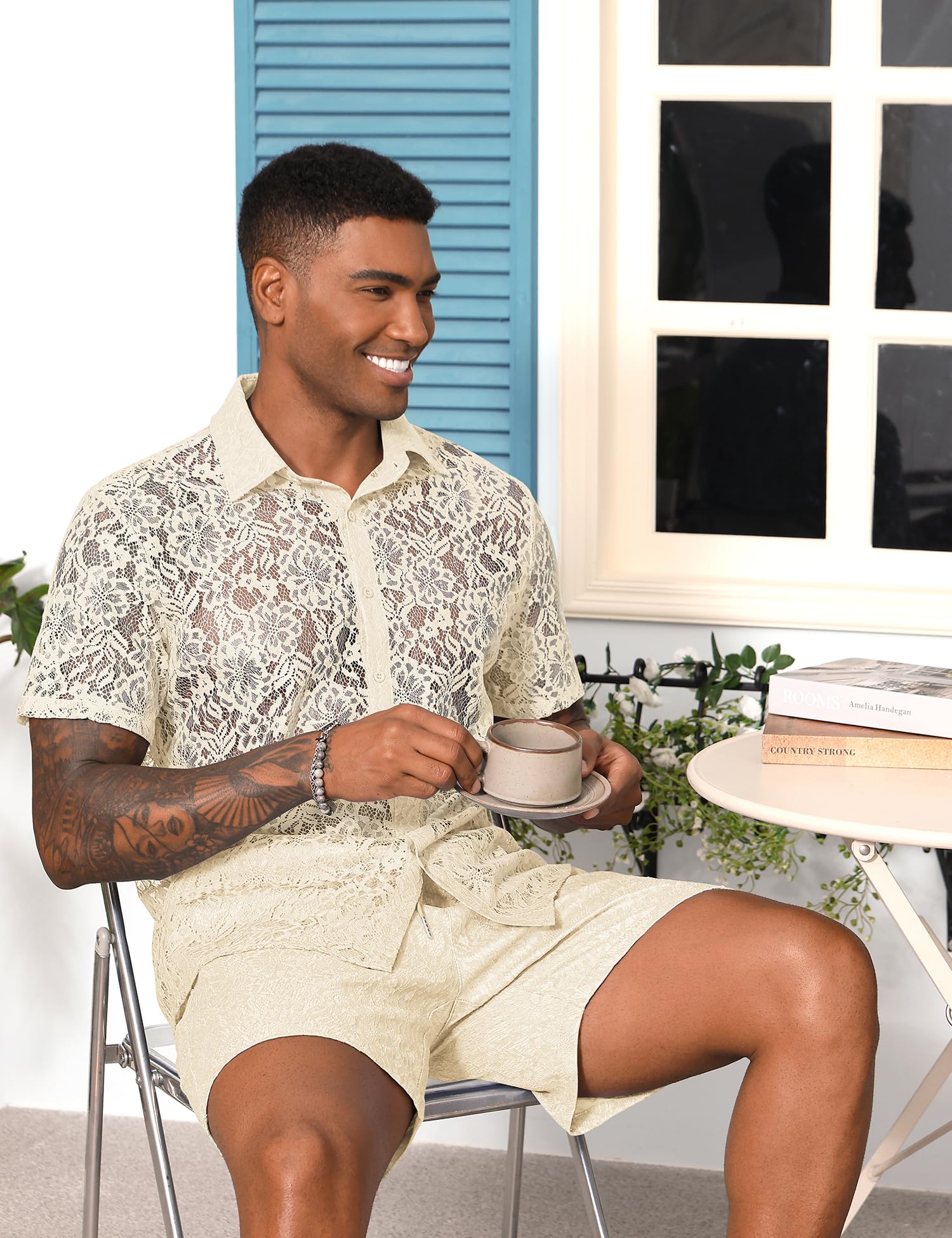 LecGee Men Summer Casual Short Sets Velvet Short Italy