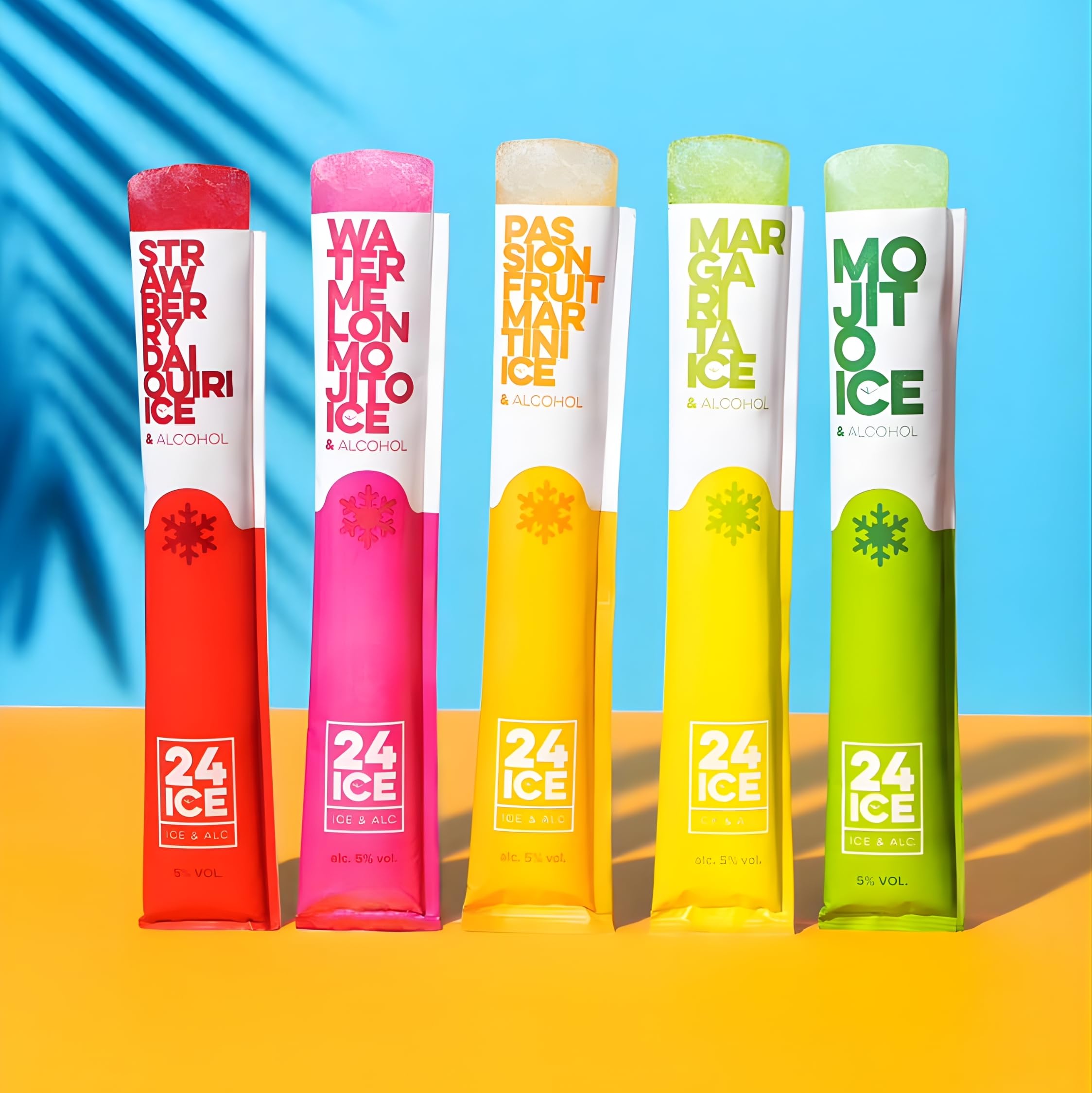 24 ICE Frozen Cocktails Mix Pack 20 Unidades 5% Vol – Cócteles Helados Sabores Strawberry Daiquiri, Watermelon Mojito, Passion Fruit Martini, Margarita y Mojito - Distribuido por Laborawi