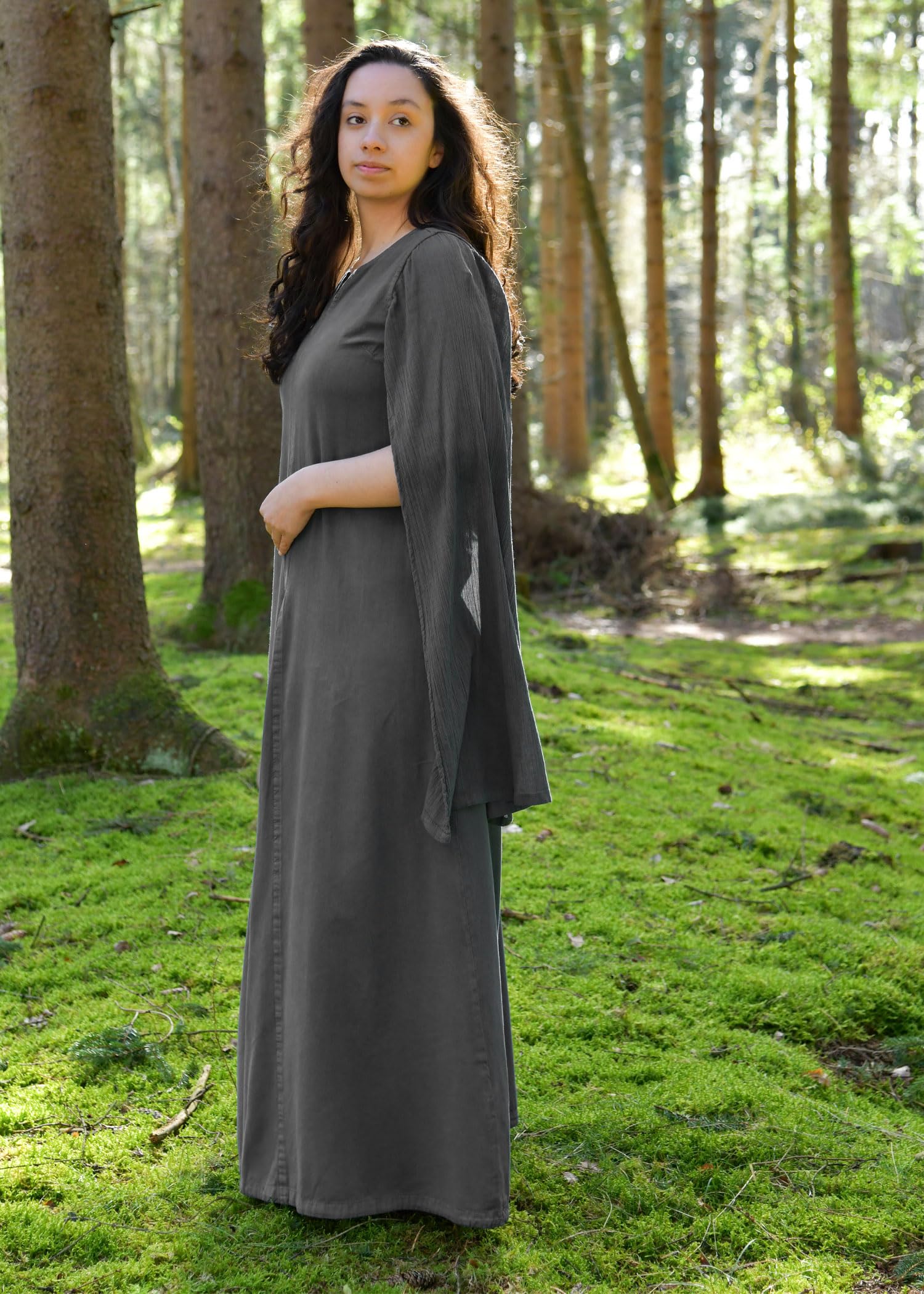 Battle-Merchant Bodenlanges Mittelalter Kleid Elira, für Damen | Wikingerkleid Langarm, Mittelalterliche Fantasy Kleidung für LARP & Cosplay
