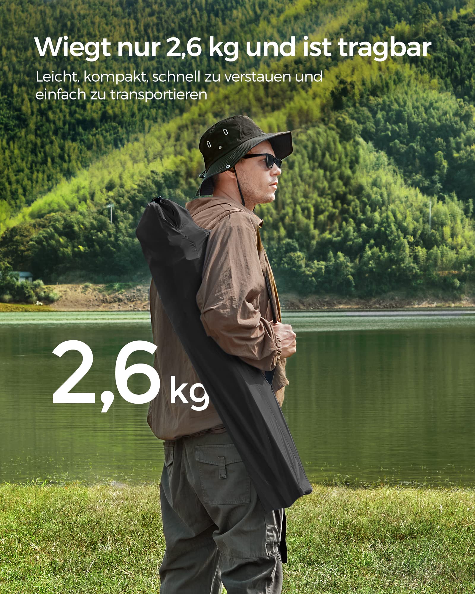 SONGMICS 2er Set Klappstuhl Campingstuhl Bequeme Schwerlaststruktur bis 150kg belastbar mit Getränkehalter Outdoor Stuhl