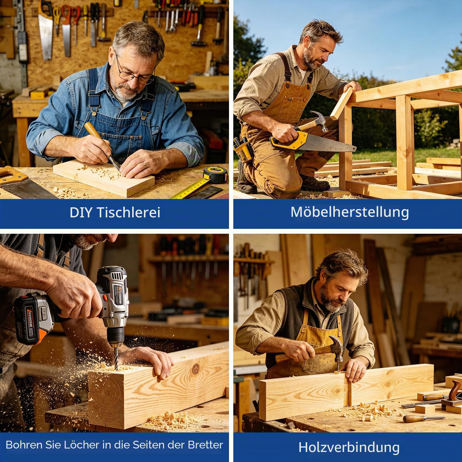 3 in 1 Selbstzentrierendes Dübelvorrichtungs-Set, Bohrvorrichtung | Gerade Löcher mit Selbstzentrierender Lochführung und Bohrern, Scharnier-Bohrvorrichtung für Zentrierbohren und Mittenfinder