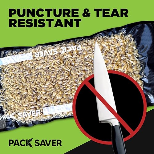 Miniatura 6 de Bolsas de sellado al vacío, 50 bolsas precortadas de grado comercial para la mejor conservación de alimentos, bolsas herméticas para almacenamiento