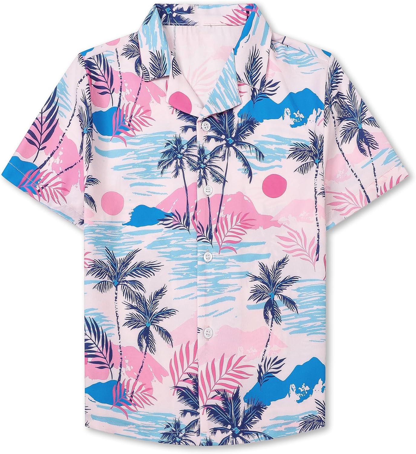 SANGTREE Short Sleeve Hawaiian Shirts Casual Floral Button Down Aloha Shirt, Dad and Son Matching Hawaiian Shirts
