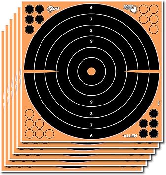 amazon com ez aim adhesive splash 17 5 inch bullseye target by allen 5 pack orange everything else