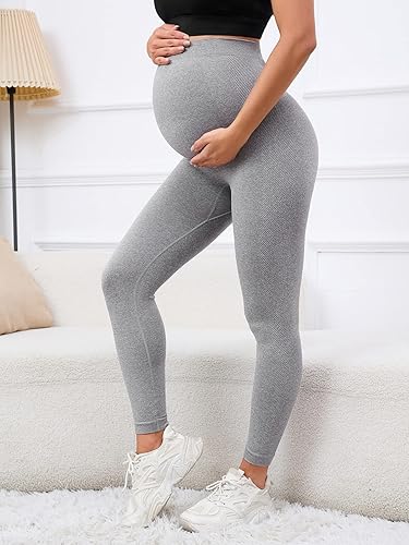Miniatura 3 de GORGLITTER Leggings de maternidad para mujer sobre el vientre, mallas de yoga para embarazadas