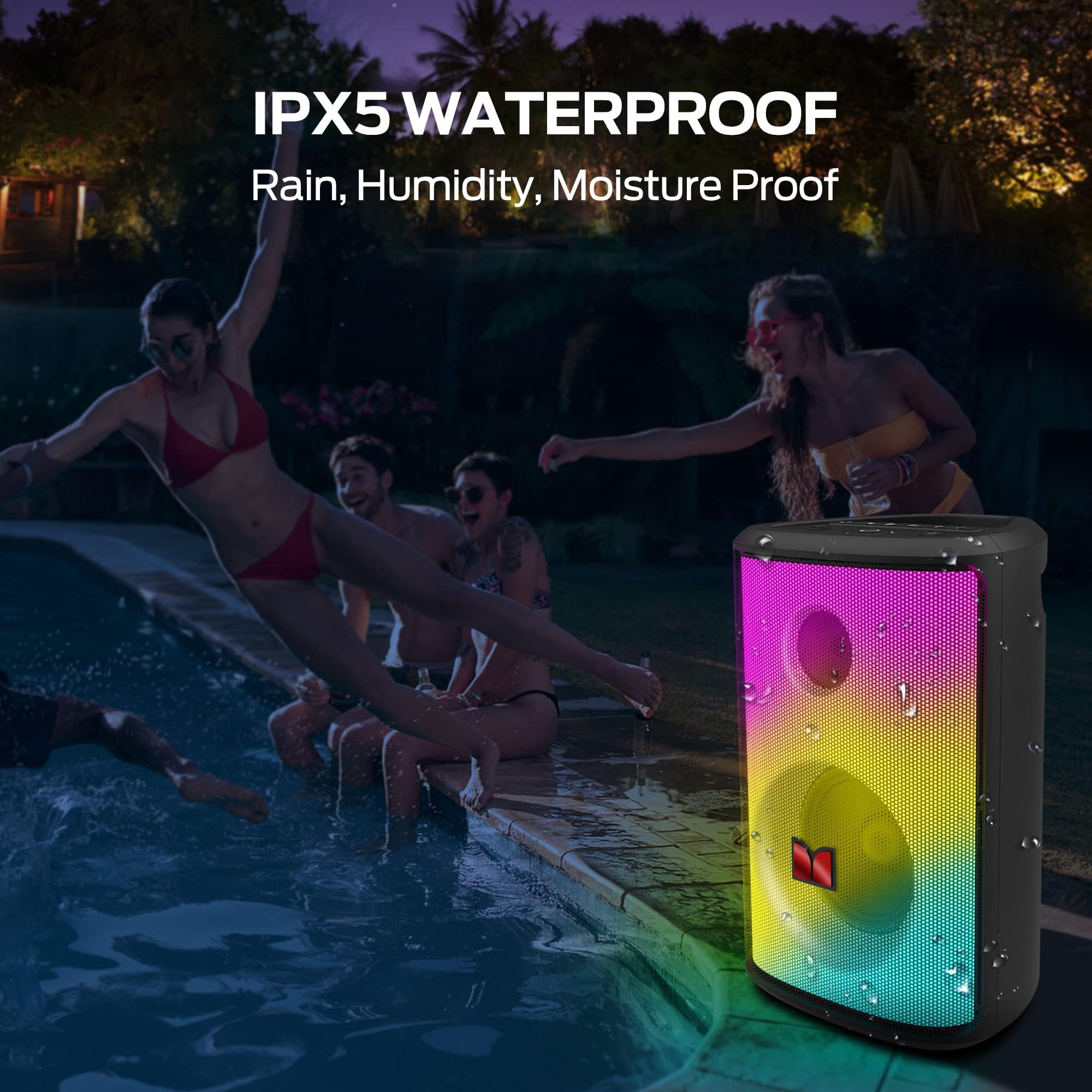 Monster Speaker Bluetooth Speaker Loud, 120W Peak Portable Speaker with Powerful Sound and Heavy Bass, Full-Screen Colorful Lights, 24H Playtime, AUX, USB Playback, Waterproof — view 8