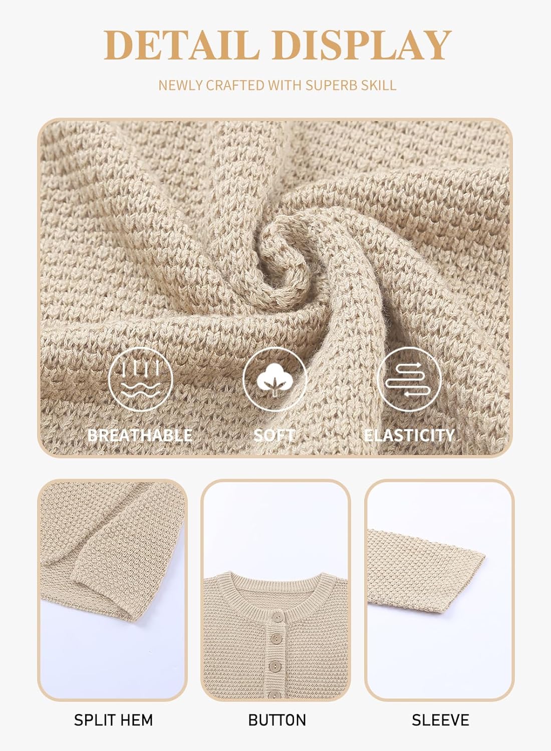 Eytino Womens Plus Size Sweaters Casual Long Sleeve Loose V Neck Button Henley Tops Pullover Knit Jumpers,(1X-5X) - Image 5