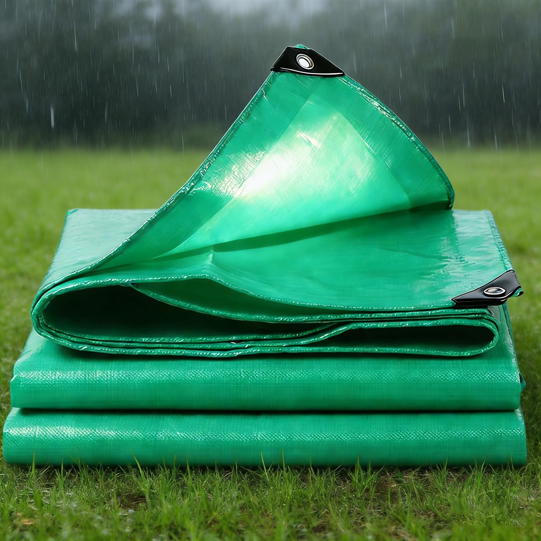 Lona con ojales impermeable 130 x 530 cm reforzada multiusos para exteriores