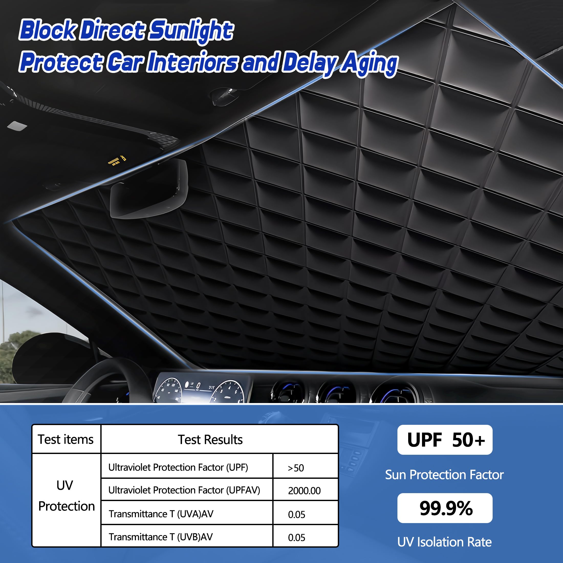 BLAZOR Couverture Pare Brise Voiture, Bâche Pare Brise Protection, Pare-Soleil Anti Givre Neige Anti Glace UV Soleil, Couverture Repliable Universelle pour la Plupart des Voitures et SUV