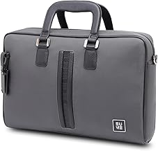 EUME Briefcase Laptop Bag for Men | Office Bag for Men & Women | With Padded Compartment | Vegan Leather & Nylon Fabric | Fits Up to 15.6" Laptop & MacBook, 12L