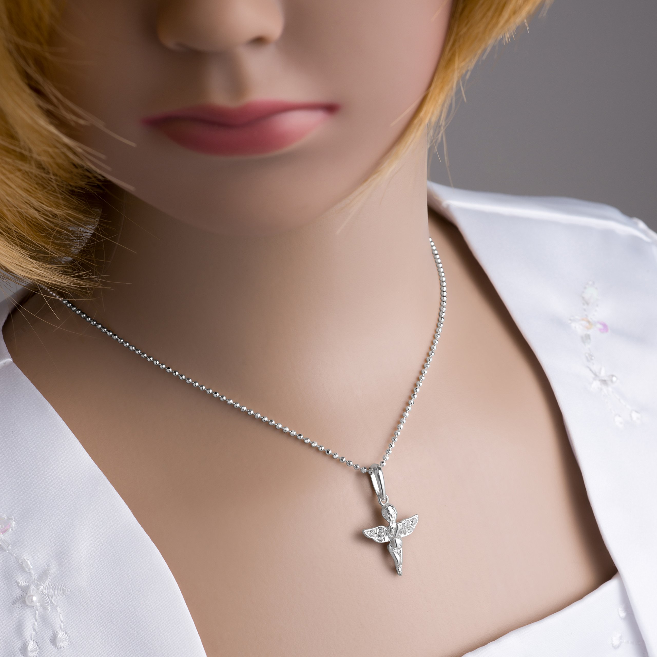 fish Collana In Argento Sterling Con Pendente A Forma Di Angelo Per Bambini