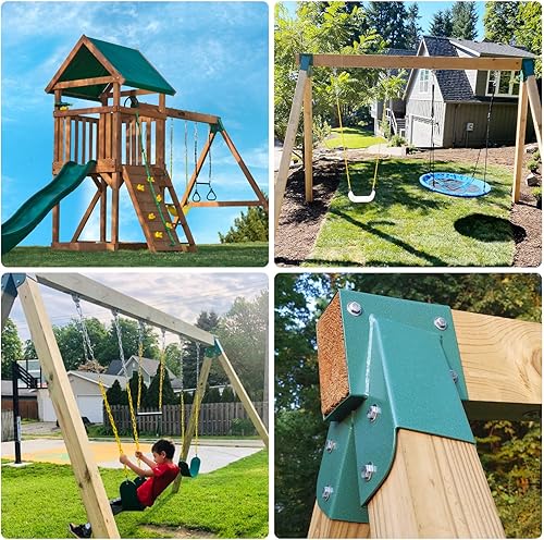Miniatura 6 de A-Frame 2 Soportes Soporte De Juego De Columpio Con Hardware De Montaje Resistente - Verde