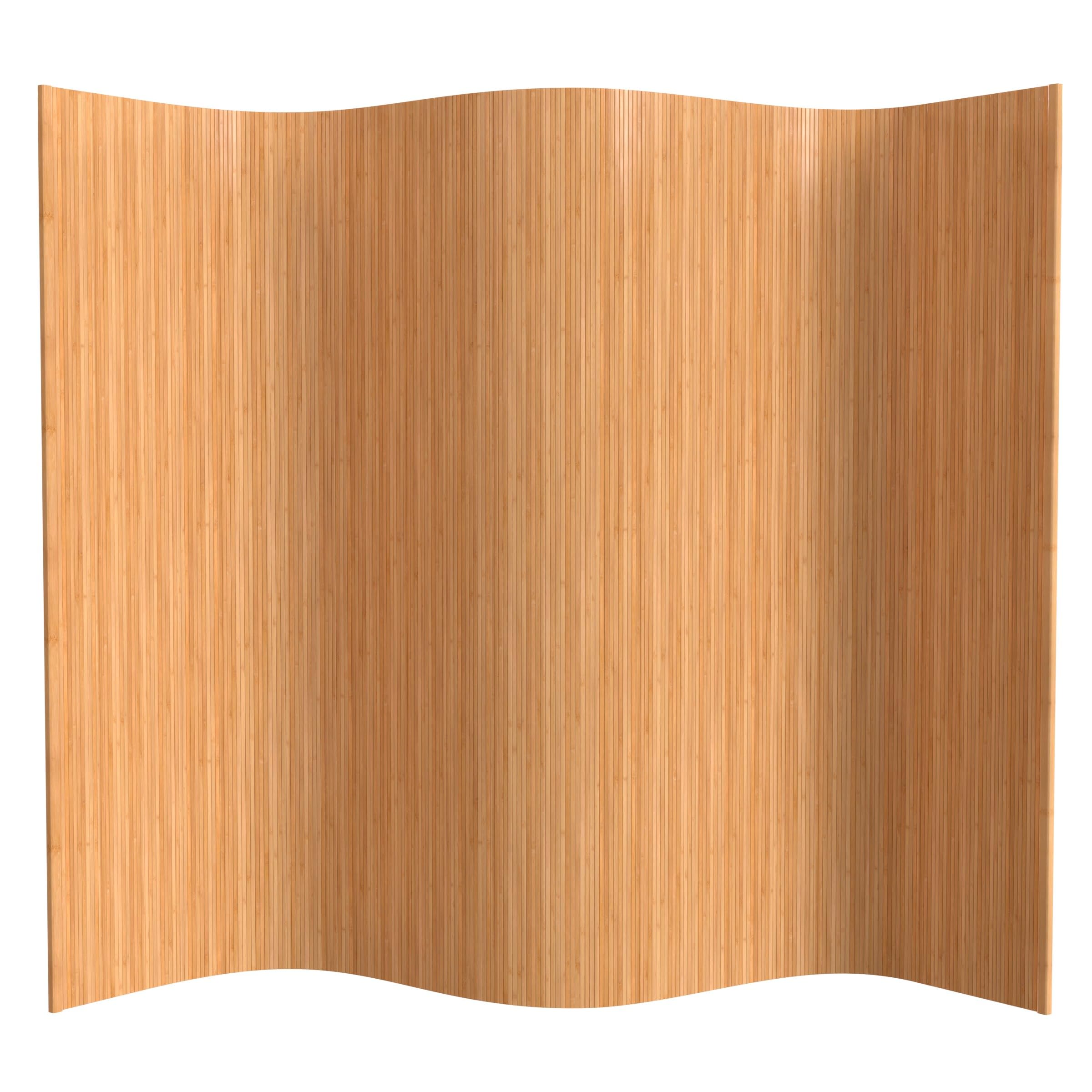 Red Lantern 6 ft. Tall Bamboo Wave Screen - Honey