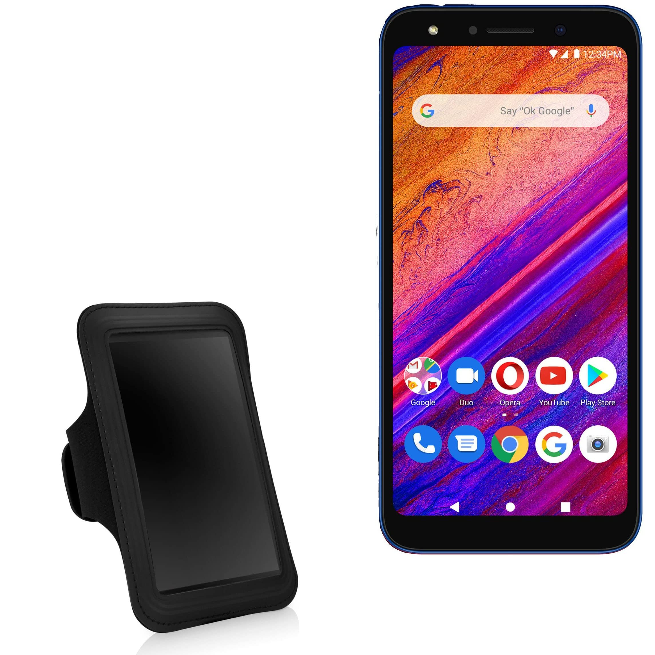 BoxWave Case Compatible with BLU G6 - Sports Armband, Adjustable Armband for Workout and Running for BLU G6 - Jet Black