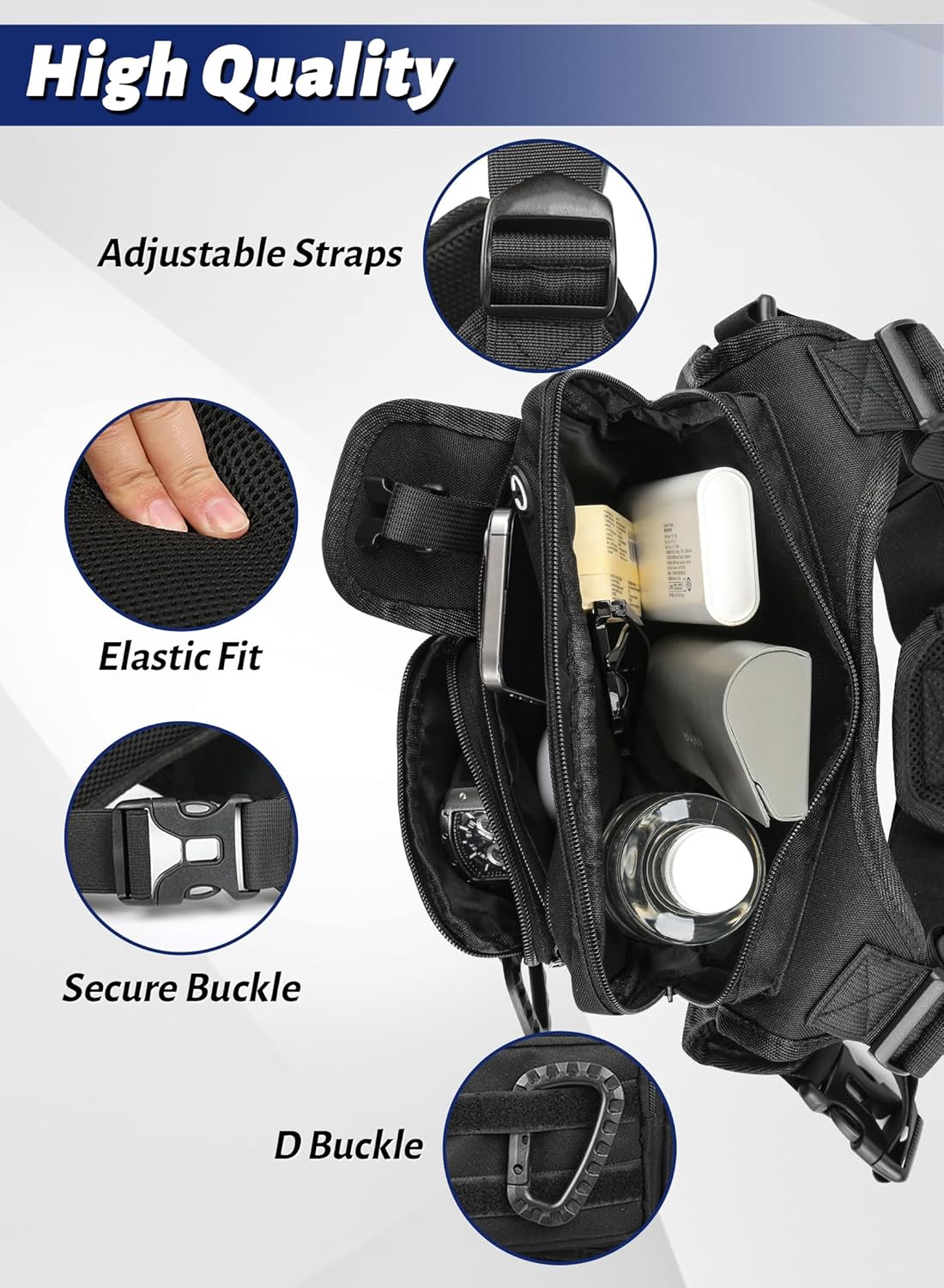 Chest Bag for Men Women, Lightweight Utility Running Chest Pack for Sports with Phone Holder for Sports Workout Jog