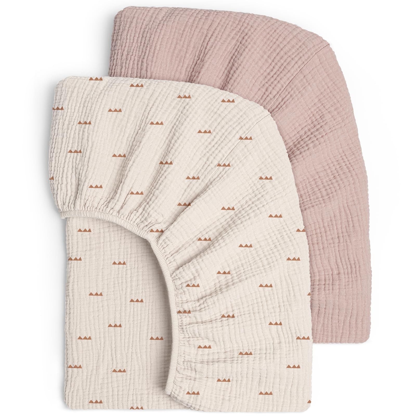 lulumoon Muslin Crib Sheets for Baby: Snug Fitted for 52x28 Crib Mattress