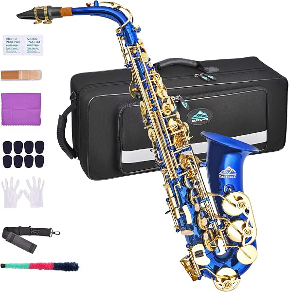 EASTROCK E Flat Blue Lacquer Alto Saxophone