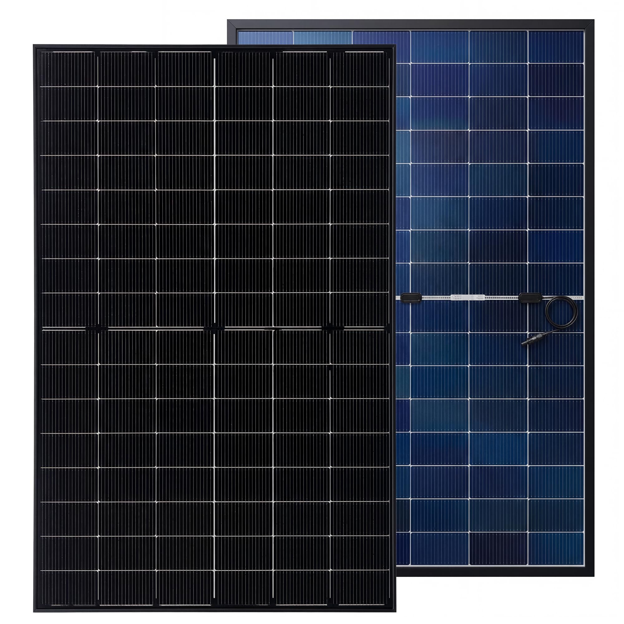NAHUI 2 x 450 W bifaziale Solarmodule, N-Typ, 16BB, Glas-Glas, Ganz Schwarz