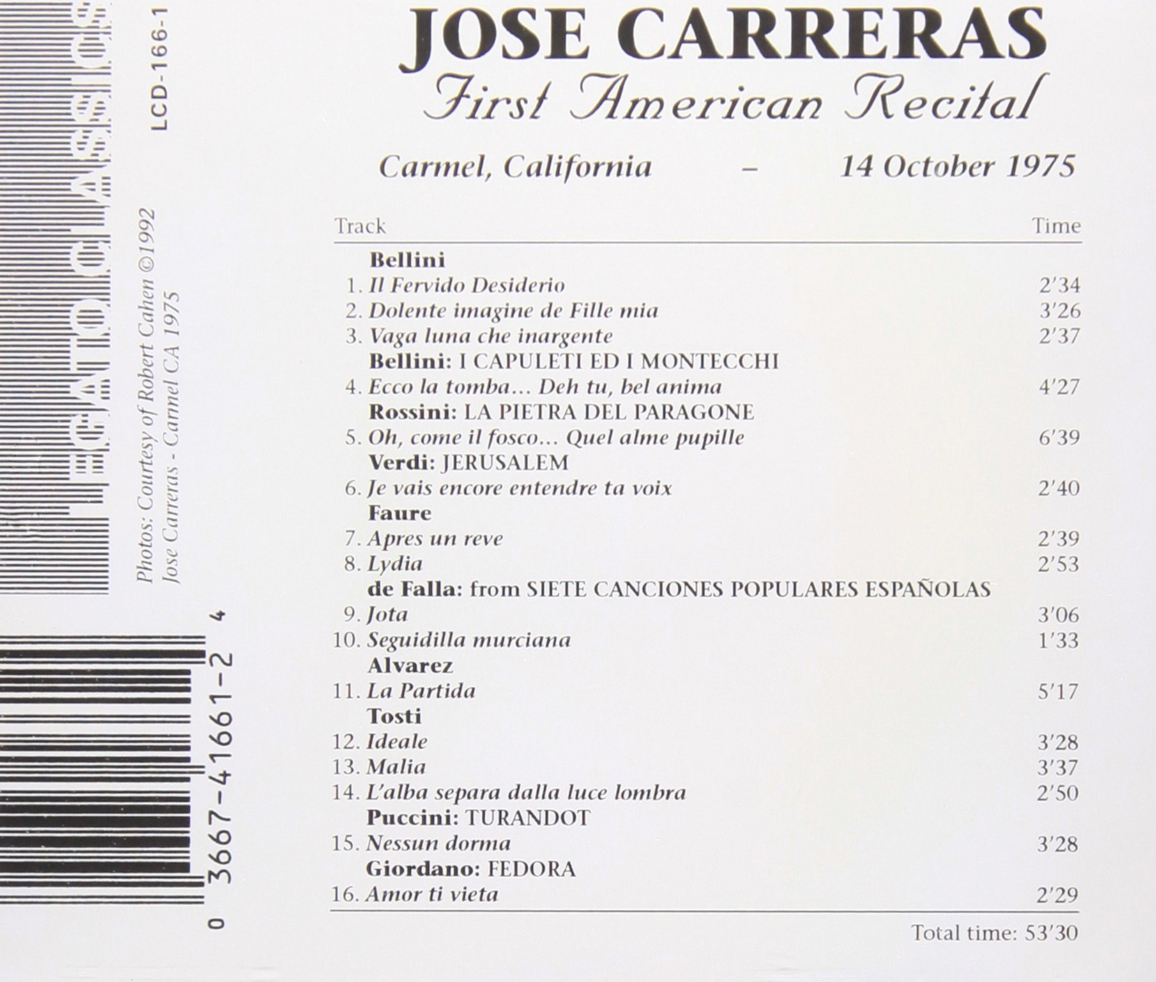 First American Recital Carmel 14/10/75