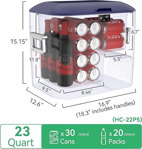 Miniatura 8 de Refrigerador portátil de 12 voltios, congelador de automóvil de 13.5 cuartos de galón (12.8 litros), enfriador de compresor 12V24V CC 110240 voltios