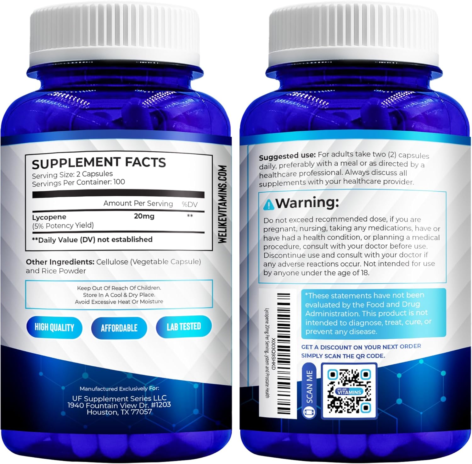 We Like Vitamins Lycopene Supplements for Men - Lycopene 20mg Per Serving - 200 Capsules - Super Antioxidant which Helps Support Immune System and Prostate Health - Image 9