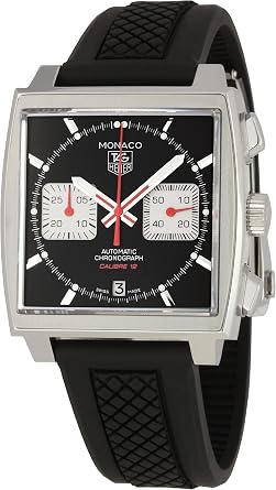 TAG Heuer Mens CAW2114FT6021 Monaco Black Dial Watch