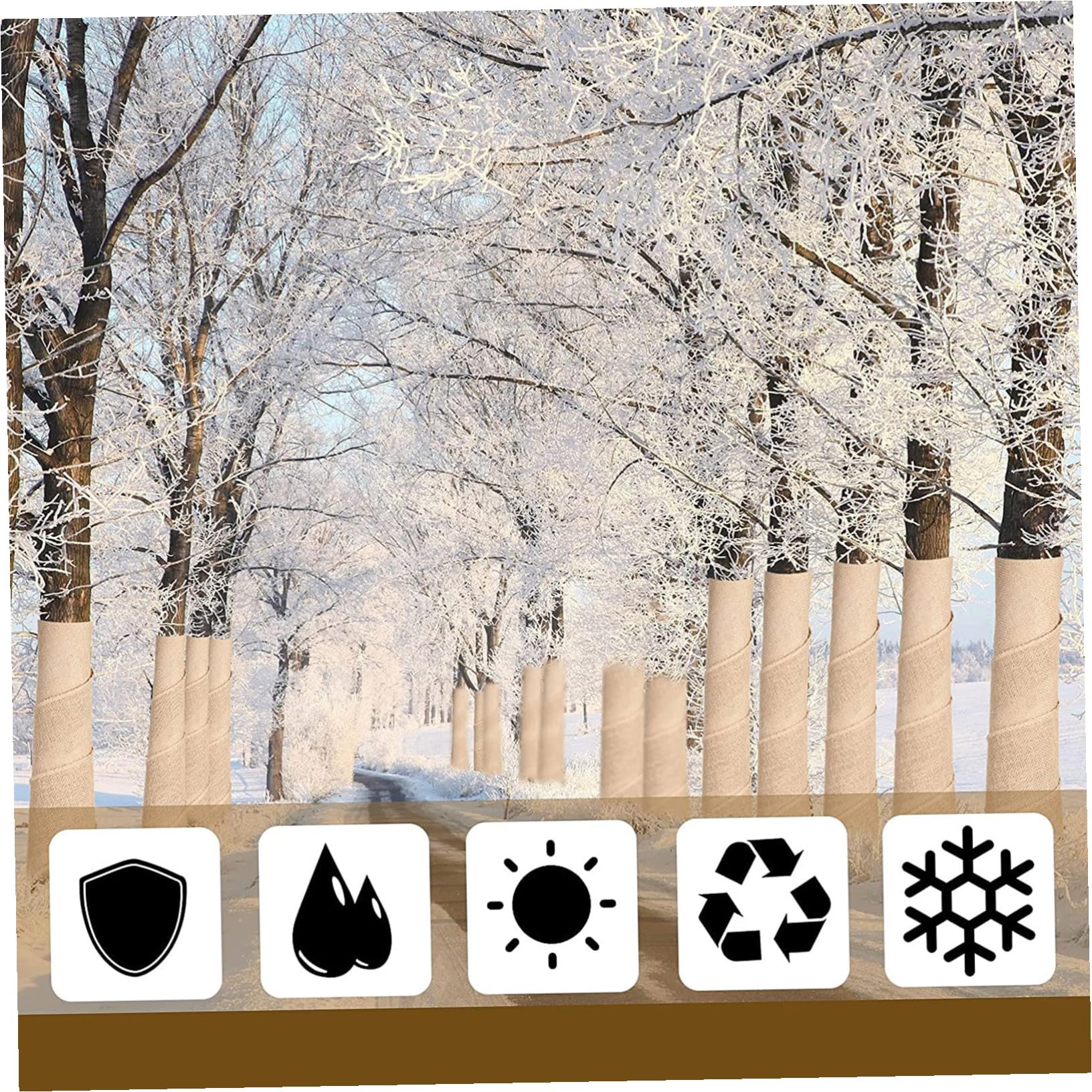 Abaodam Protezione Piante Naturale in Juta Avvolgicorda Isolante Traspirante per Alberi e Piante Invernali Avvolgimento Pratico per Giardino e Forniture Arboree