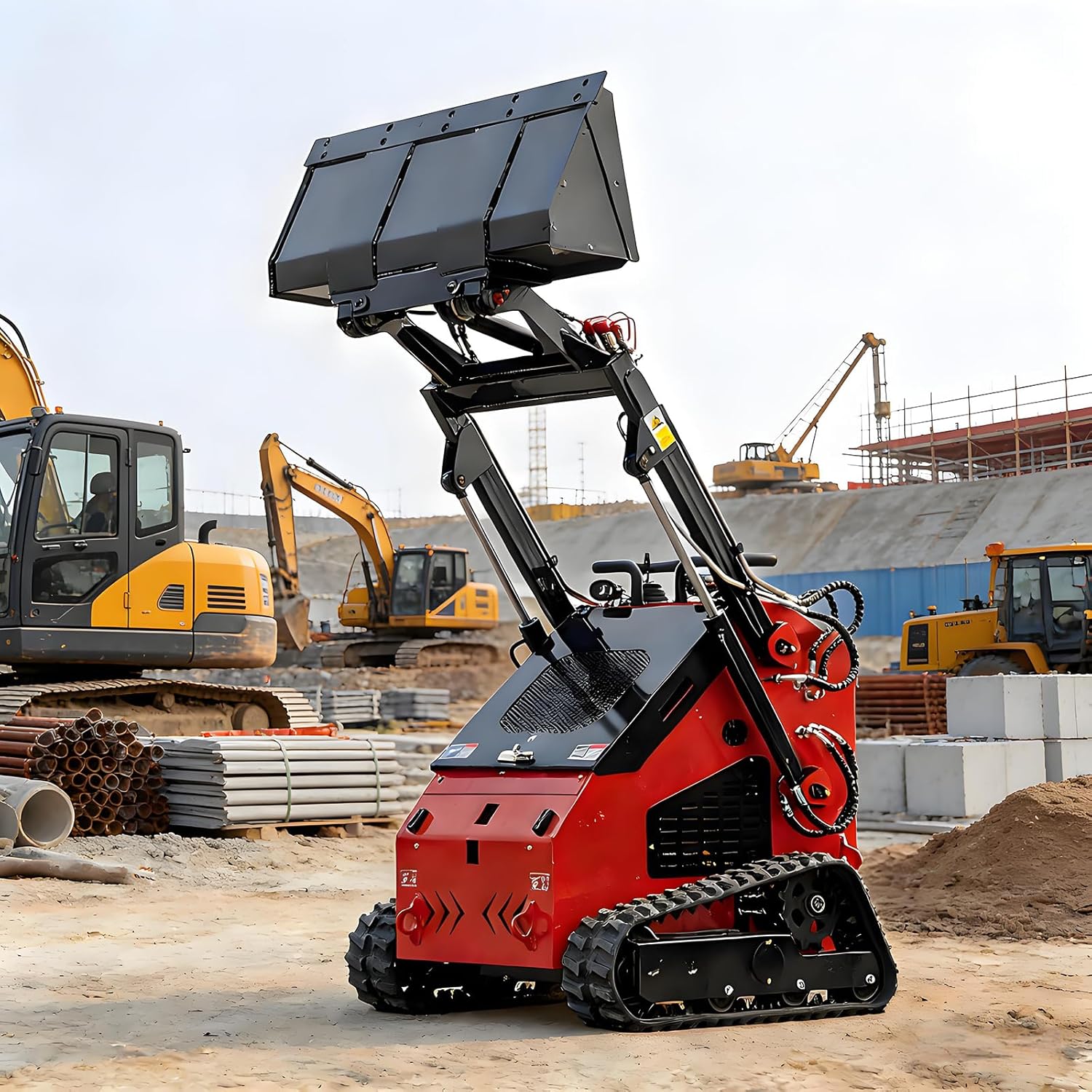 Mini Skid Steer Loader Tracked Skid Loader For Farm Ranch Tasks Courtyard Renovation Ground Leveling Material Handling Property Managers