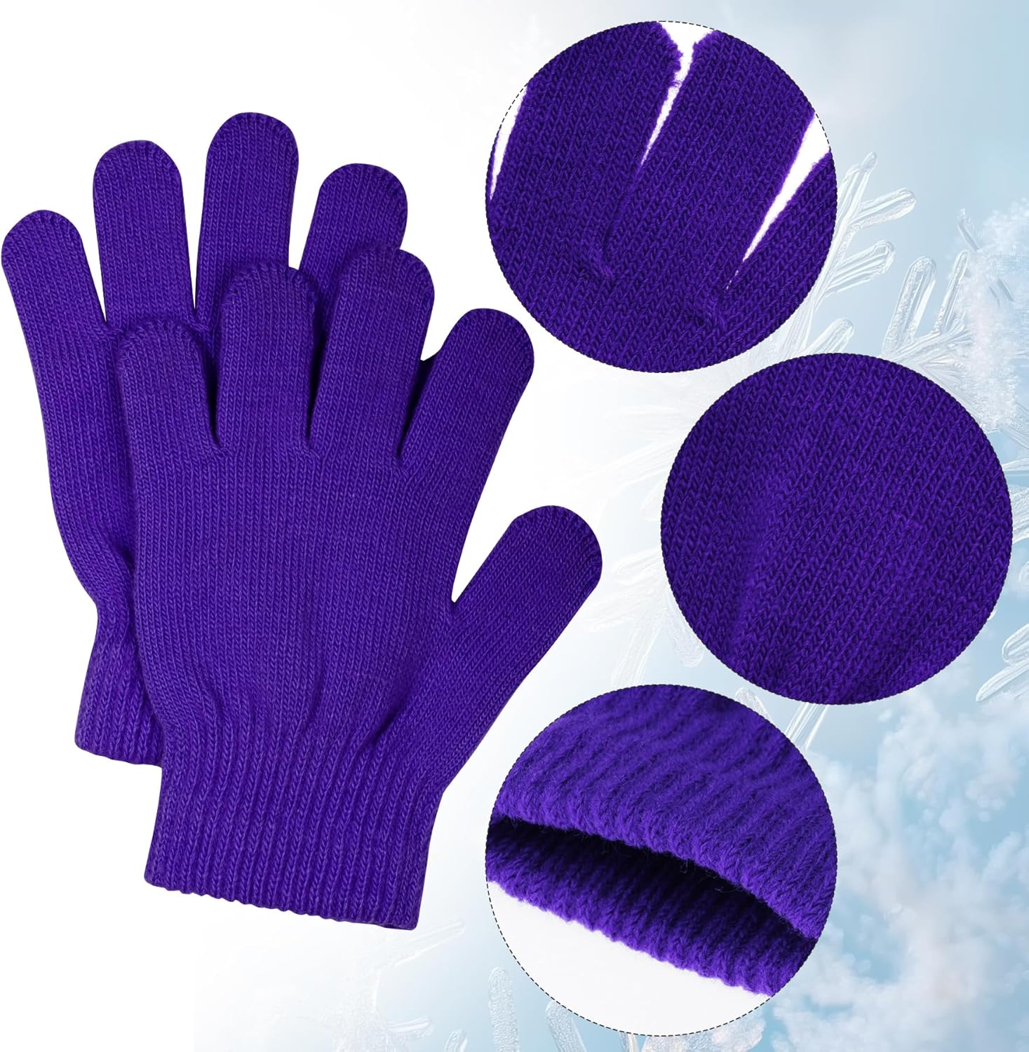 jiebor 12 Pairs Kids Warm Winter Knit Gloves for Boys Girls Children Kids - Image 3