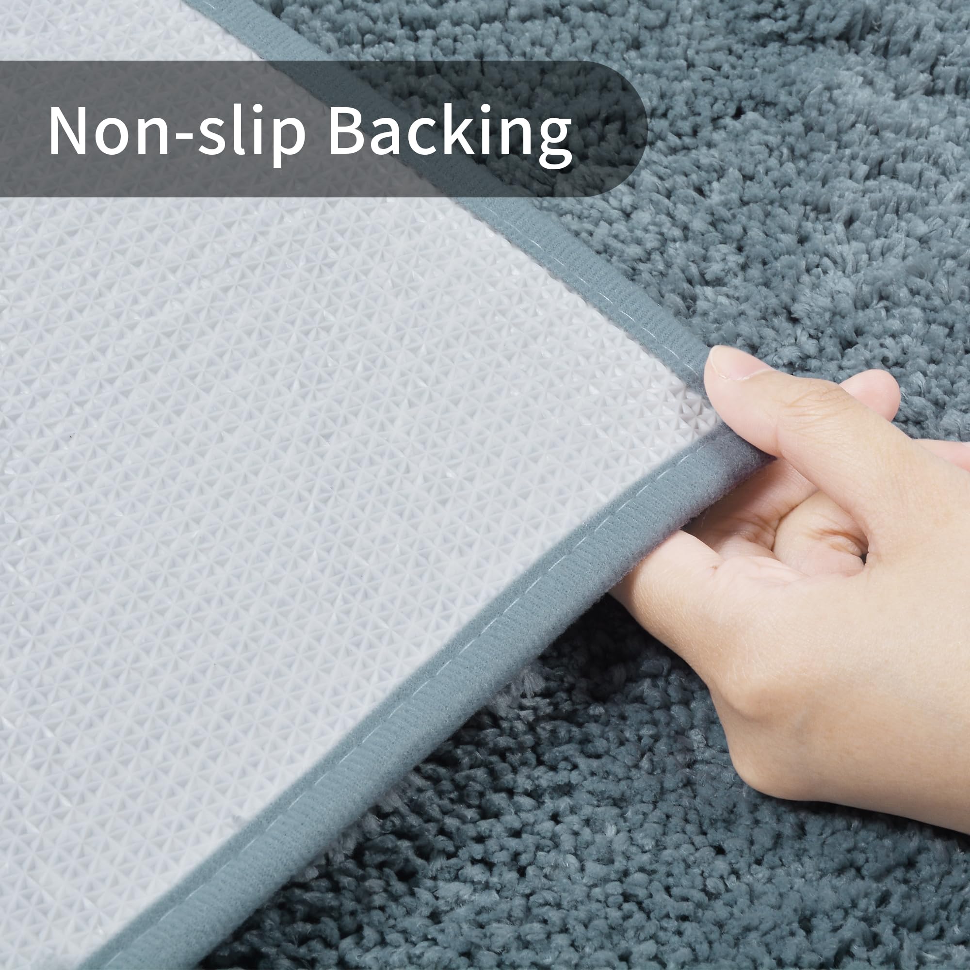Zeeinx Juego de 3 alfombrillas de baño antideslizantes y absorbentes para baño, lavables a máquina, alfombra de baño y alfombra de inodoro en forma de U para baño, bañera y ducha, color gris