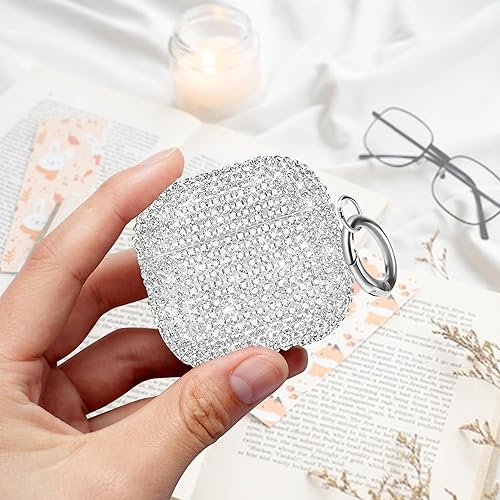 Miniatura 5 de Funda de diamantes brillantes compatible con AirPods de 4 generación (2024), funda para AirPods 4 con diamantes de imitación brillantes para niñas y