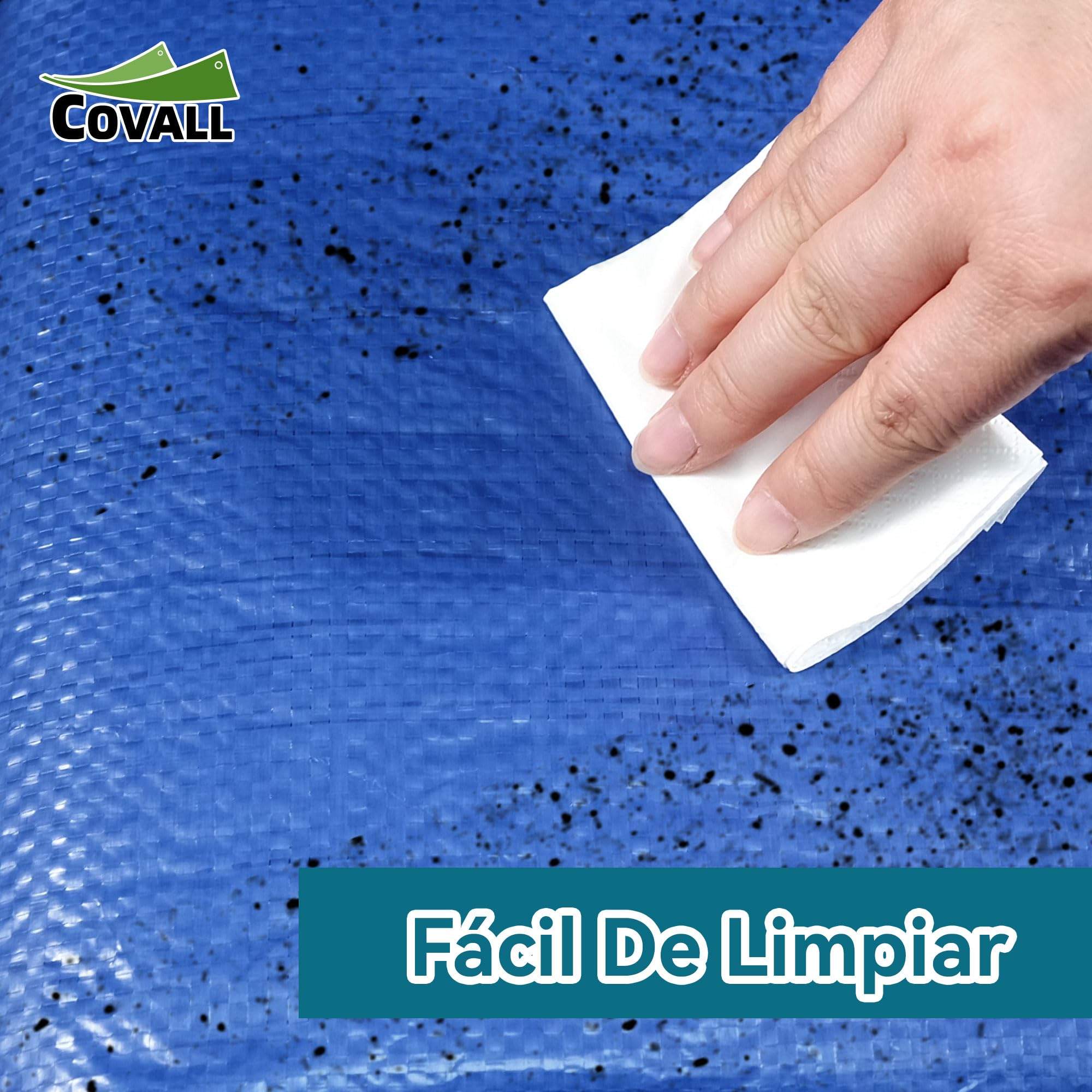 Lona Impermeable Exterior 8x10 m– 70 g/m², Azul, Resistente al Desgarro, con Ojales de Acero – Cubre Piscina Rectangular, Camping, Toldo, Cubretodo Múltiples Usos