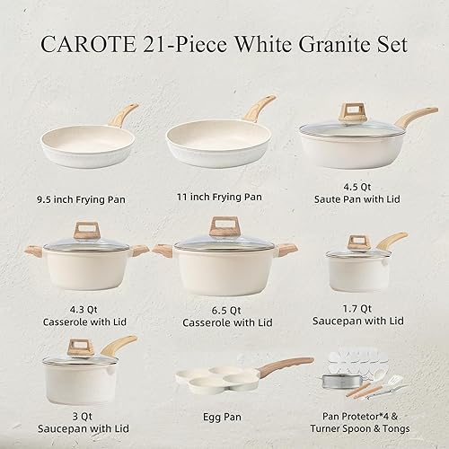 Miniatura 2 de CAROTE Juego de utensilios de cocina de 43 piezas, juegos de utensilios de cocina antiadherentes, 446 F resistentes al calor
