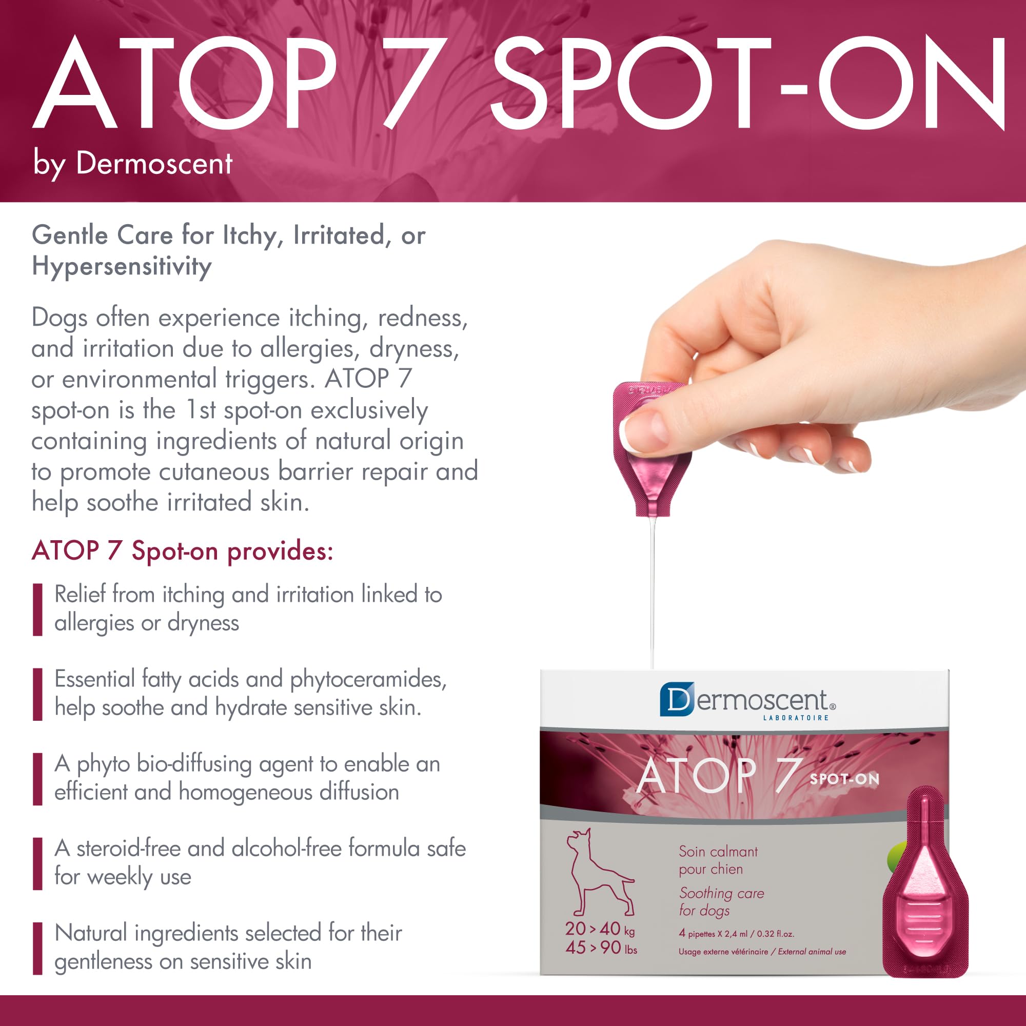 DERMOSCENT ATOP7 SPOT ON PERROS GATOS 20-40KG